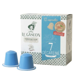 Café décaféiné en capsule compatible x10 2025 par Cafés le Gascon torrefacteur à Pau