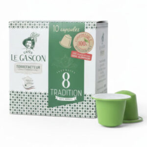 Café gamme Tradition, la rérence du bon café en capsule compatible x10 cafes le gascon torréfacteur à pau